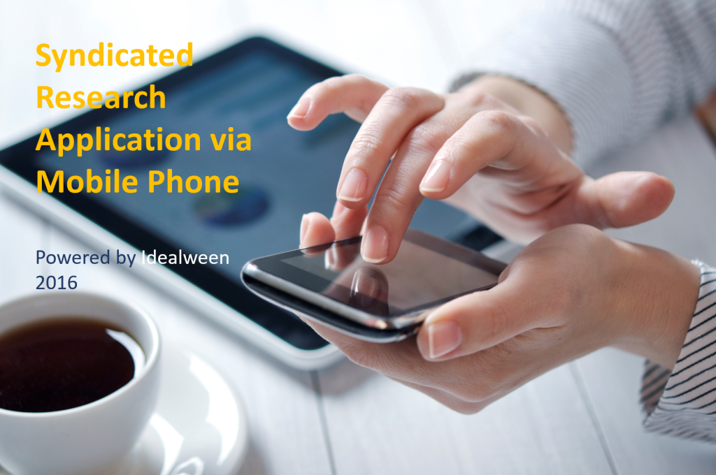 syndicated research application via mobile phone